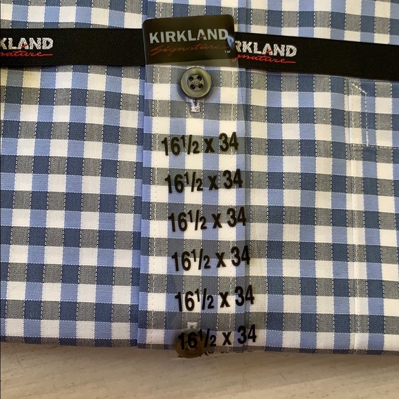 Blue Checkerboard Men’s Long Sleeve Dress Shirt - Picture 5 of 6